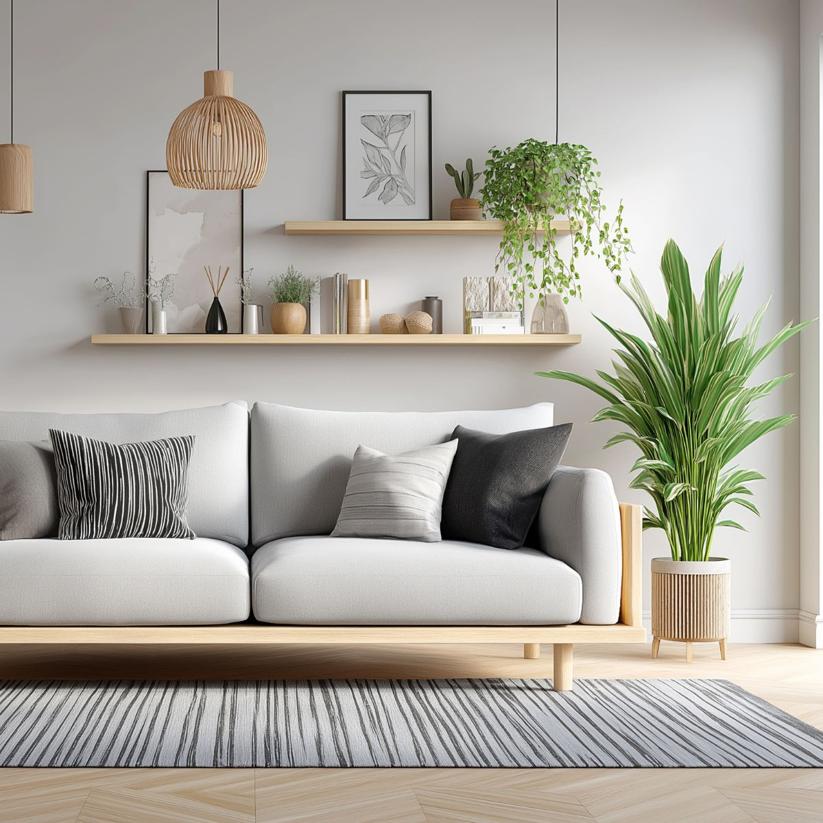 modern letisztult nappali - rend és rendszerezés otthon