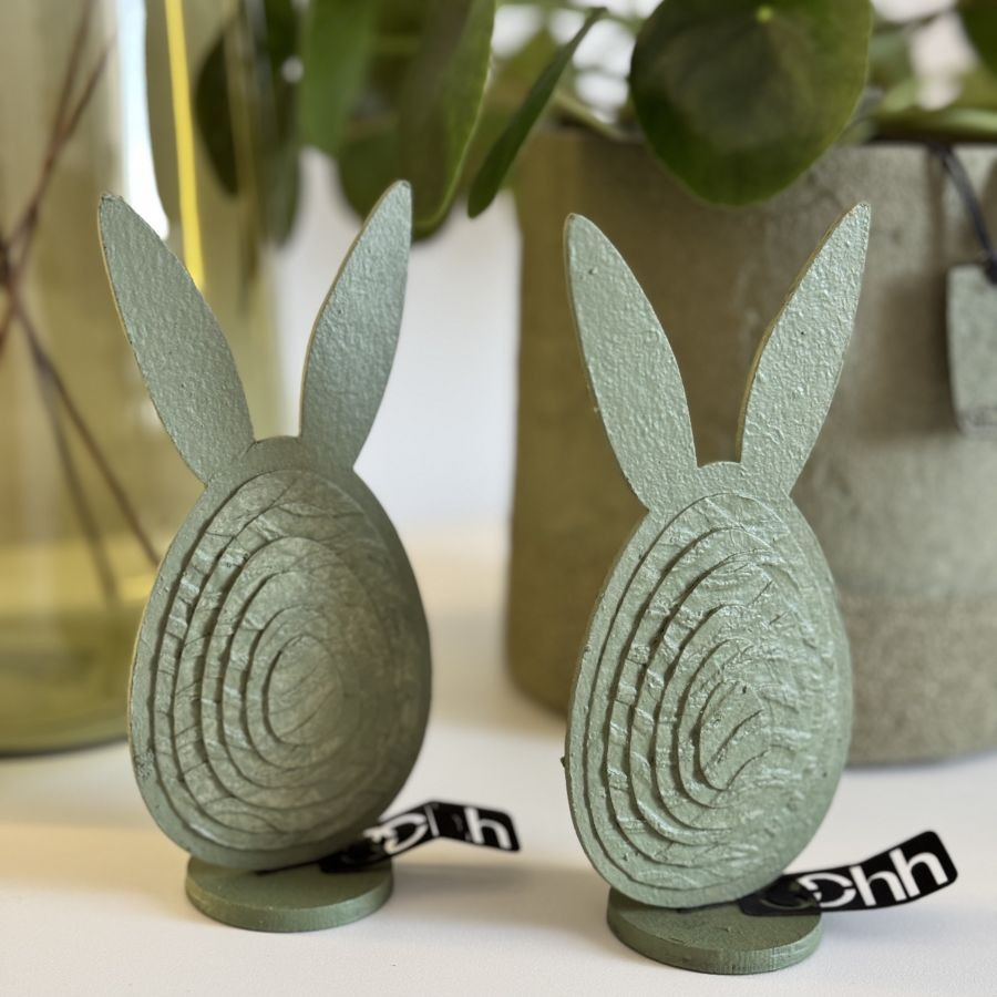 Húsvéti papírdekorációk, - füles tojás zsályazöld színben