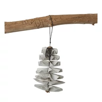 Papír toboz karácsonyfa dísz - Fehér