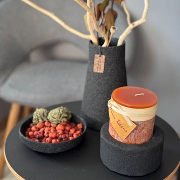 DESIGN EDIT Wood'z váza, tálka és gyertya szett – fekete DESIGN EDIT Wood'z váza, tálka és gyertya szett – fekete