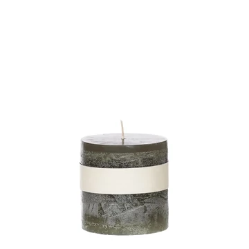 Oszlop gyertya D8-H7,5 Burnt Olive mély olívazöld színben