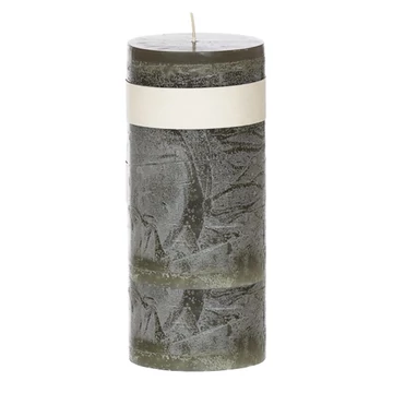 Oszlop gyertya D8-H23 Burnt Olive mély olívazöld színben