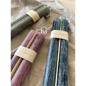 Kúpos gyertya szett 2 db Petróleum mélykék árnyalatban