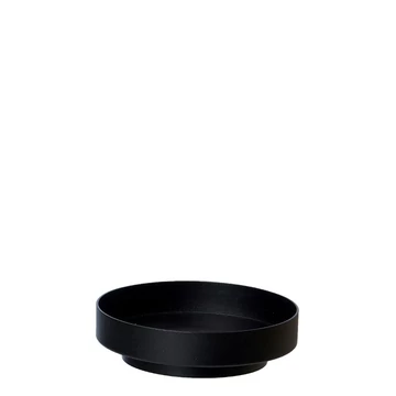 Vienna oszlopgyertyatartó és tálca fekete színben, S méret