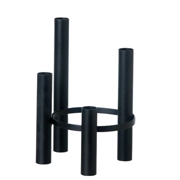 Vienna négykarú gyertyatartó újrahasznosított fémből, fekete színben