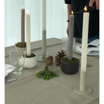 Vienna kúpos gyertyatartó bézs színben, M méret