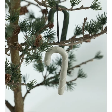 Kerámia Candy canes díszek – fényes homok színű, 4 darabos szett.