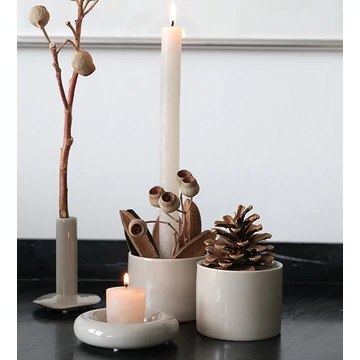 OMUG kerámia bögre és kaspó – fényes homok színben, kézzel készítve