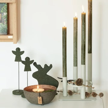 Kúpos gyertya szett 2 db Hunting Green erdei zöld színben