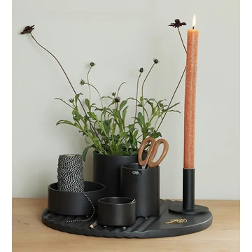 Wave kör alakú alátét - matt fekete - XL