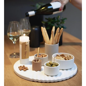 Wave kör alakú alátét - matt fehér - XL