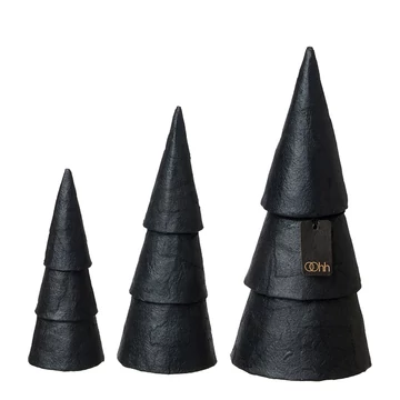 Fekete Pulp mini fenyőfa szett – három darabos karácsonyi dekoráció