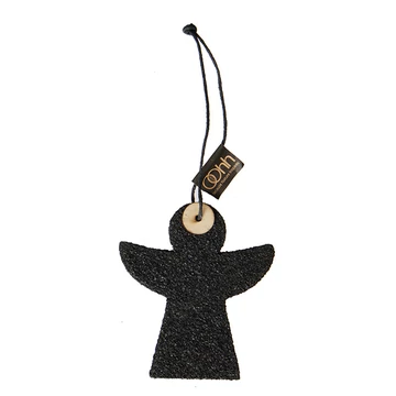 Fekete WOOD’z angyal szett – kézzel formált, modern karácsonyi dekoráció