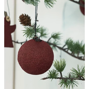 WOOD’z karácsonyi gömb bordó színben – kézzel formált dekoráció