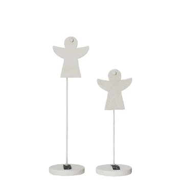 WOOD’z angyalpár fehér színben – kézzel formált karácsonyi dekoráció