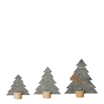 Szürke Öko filc fenyőfa szett – három darabos eco-felt dekoráció Szürke Öko filc fenyőfa szett – három darabos eco-felt dekoráció