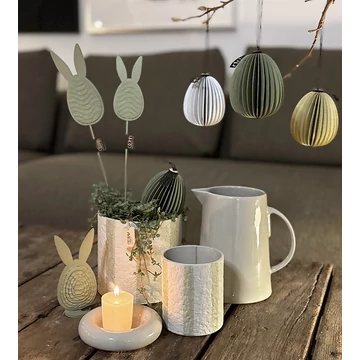 Húsvéti füles tojás dísz 2 db - zsályazöld - s