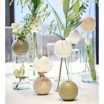 Blossom váza + ball szett - Clear + Fehér - M