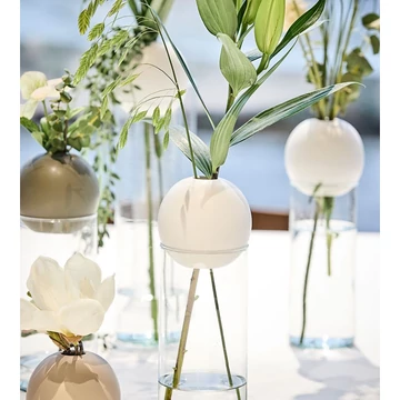 Blossom váza + ball szett - Clear + Bézs - M