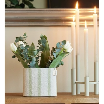 Zsályazöld Hampton kaspó/tál – zero waste papírból, M méret