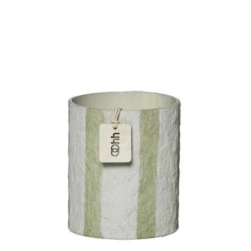 sálya színű Hampton kaspó – kézzel készült, zero waste papírból, S méret