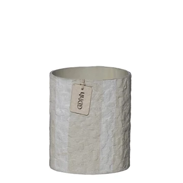 Bézs Hampton kaspó – kézzel készült, zero waste papírból, S méret
