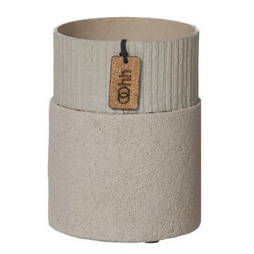 Jubilee kollekció – bézs kézműves közepes kaspó, természetes anyagból