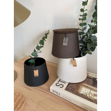 TOSZKÁNA zero waste kúpos kaspó - fehér - S