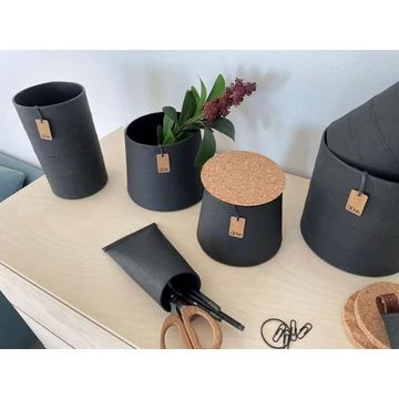 TOSZKÁNA zero waste kaspó - fekete - S