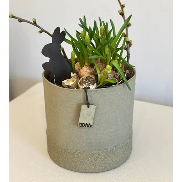 WOOD’z Edge M méretű kaspó zsálya színben, természetes textúrával