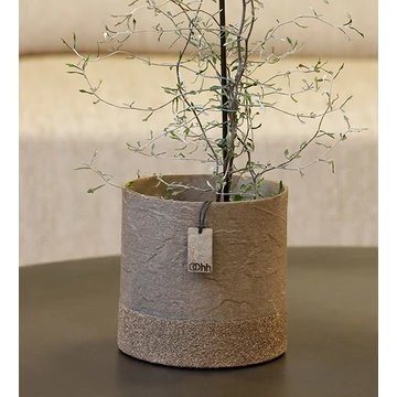 WOOD’z Edge kaspó és tároló – kézzel készült, zero waste design, Taupe színben (M méret)