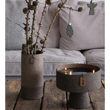 WOOD’z Edge váza taupe színben, természetes textúrával