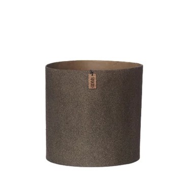 WOOD’z kollekció L méretű kaspója kávé színben, természetes fűrészporos textúrával