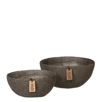 WOOD’z Kézzel készült kávébarna tál M méretben – égetett fűrészporral díszítve