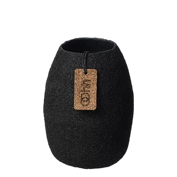 WOOD’z mini váza fekete színben, égetett fűrészporos felülettel