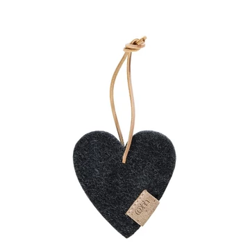 WOOL Zero waste gyapjú szív, faszén