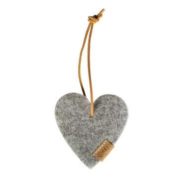 WOOL Zero waste gyapjú szív - szürke