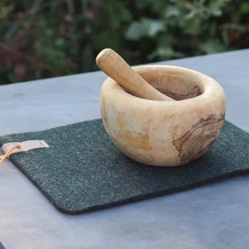 WOOL Zero waste gyapjú alátét, téglalap - zöld