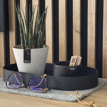 Pulp ovál tálca fekete színben, L méret