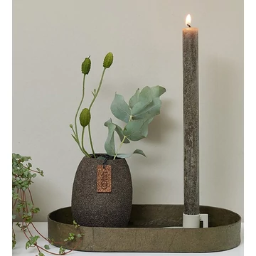 Pulp ovál tálca égetett olívazöld színben, L méret