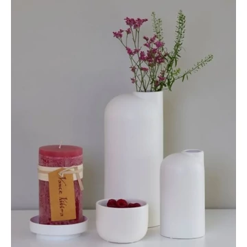 ANNA váza/kancsó, homokszórt felület - fehér - S