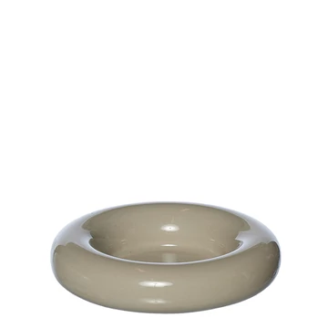 Ania kerámia gyertyatartó tálka fényes homokszínben