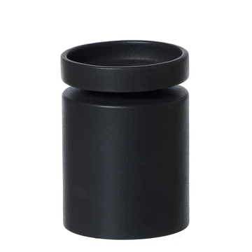 Ania Duo váza és gyertyatartó fekete kerámiából, S méretben