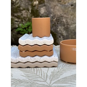 Wave kerámia alátét - matt karamell - S