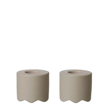 Wave gyertyatartó pár - matt bézs - XS