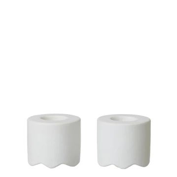 Wave gyertyatartó pár - matt fehér - XS