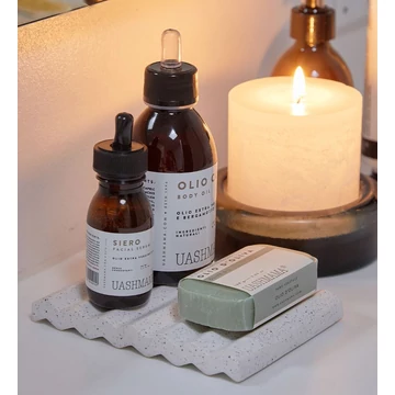 Wave kerámia alátét - matt fehér mix - S