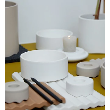 Wave tál - matt fehér - M