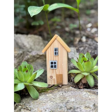 Színes fa házikó, natúr, S