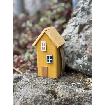 Színes fa házikó, sárga, S